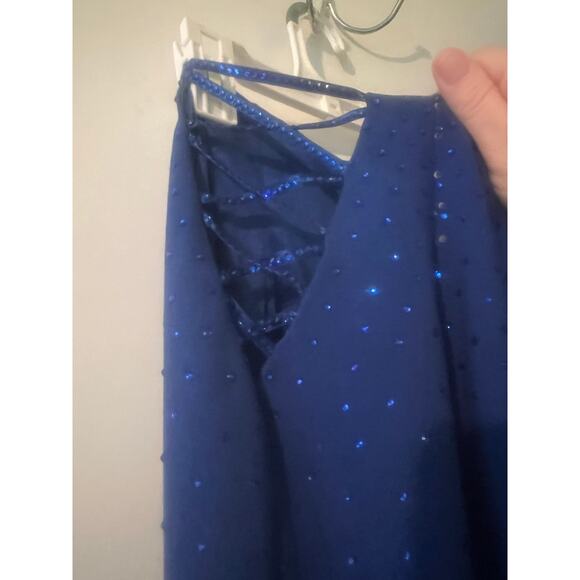 Sherri Hill Prom Hoco Dress Formal Gown Sequins Royal Blue Size 6 Bedazzled - Picture 7 of 14